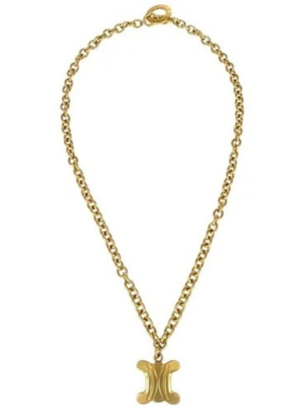 Celine Gold Chain Macadam Pendant Necklace LF 167879
